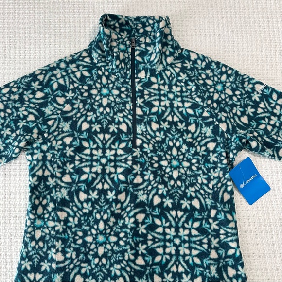 Columbia Teal Glacier IV Print 1/2 Zip-up Fleece Sweater Womens Medium NWT - Picture 3 of 10